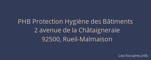 PHB Protection Hygiène des Bâtiments