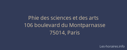 Phie des sciences et des arts