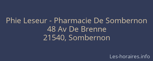 Phie Leseur - Pharmacie De Sombernon