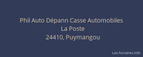 Phil Auto D&eacute;pann Casse Automobiles