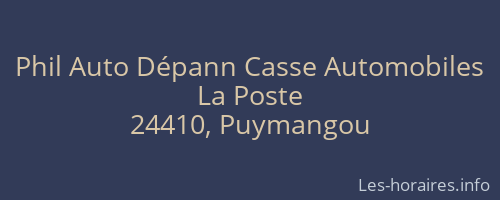 Phil Auto Dépann Casse Automobiles