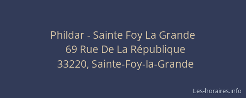 Phildar - Sainte Foy La Grande