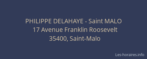 PHILIPPE DELAHAYE - Saint MALO