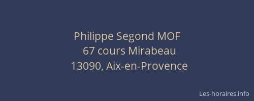 Philippe Segond MOF