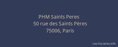 PHM Saints Peres