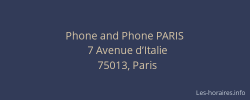 Phone and Phone PARIS