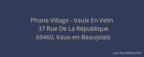 Phone Village - Vaulx En Velin