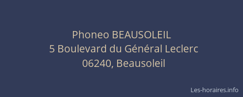 Phoneo BEAUSOLEIL