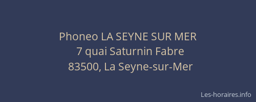 Phoneo LA SEYNE SUR MER
