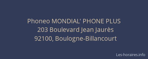 Phoneo MONDIAL' PHONE PLUS