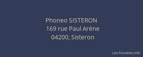 Phoneo SISTERON
