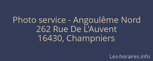 Photo service - Angoulême Nord