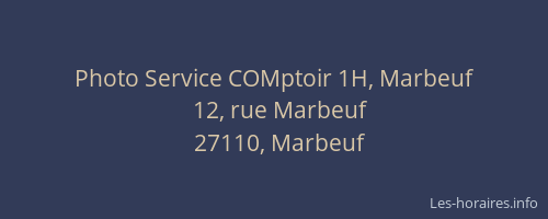Photo Service COMptoir 1H, Marbeuf