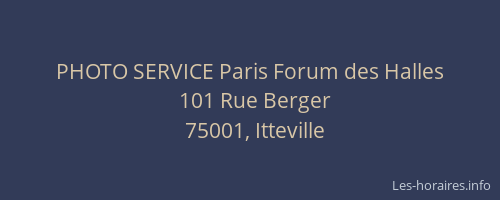 PHOTO SERVICE Paris Forum des Halles