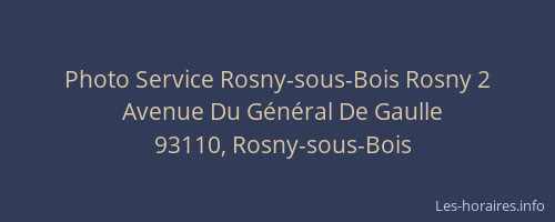 Photo Service Rosny-sous-Bois Rosny 2