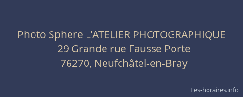 Photo Sphere L'ATELIER PHOTOGRAPHIQUE