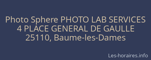 Photo Sphere PHOTO LAB SERVICES