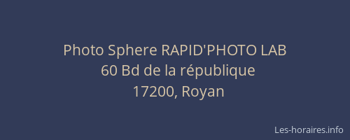 Photo Sphere RAPID'PHOTO LAB