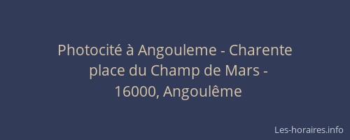 Photocité à Angouleme - Charente