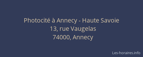 Photocité à Annecy - Haute Savoie