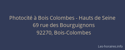 Photocité à Bois Colombes - Hauts de Seine