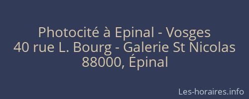 Photocité à Epinal - Vosges