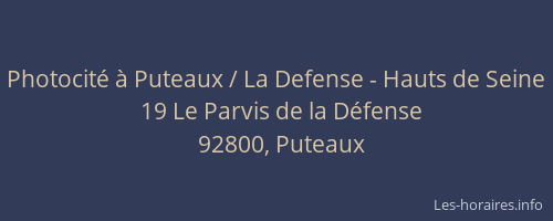 Photocité à Puteaux / La Defense - Hauts de Seine