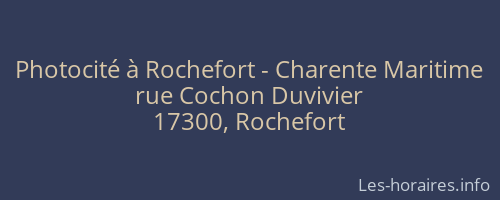 Photocité à Rochefort - Charente Maritime