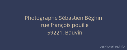 Photographe Sébastien Béghin