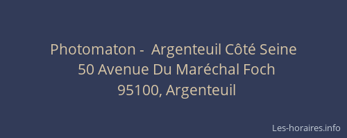 Photomaton -  Argenteuil Côté Seine