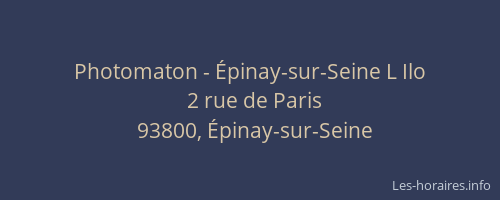 Photomaton - Épinay-sur-Seine L Ilo