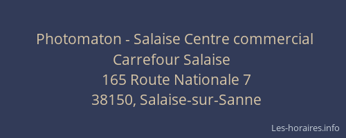 Photomaton - Salaise Centre commercial Carrefour Salaise