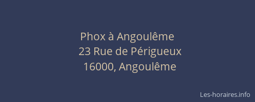Phox à Angoulême