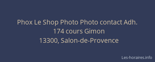 Phox Le Shop Photo Photo contact Adh.