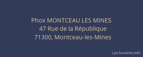 Phox MONTCEAU LES MINES