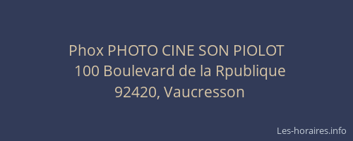 Phox PHOTO CINE SON PIOLOT