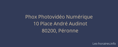 Phox Photovid&eacute;o Num&eacute;rique
