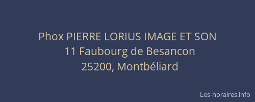 Phox PIERRE LORIUS IMAGE ET SON