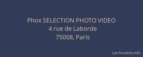 Phox SELECTION PHOTO VIDEO