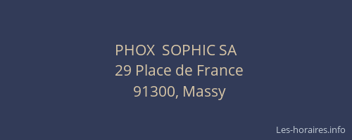 PHOX  SOPHIC SA