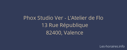 Phox Studio Ver - L'Atelier de Flo