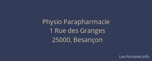 Physio Parapharmacie