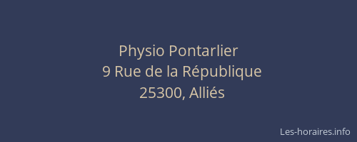 Physio Pontarlier