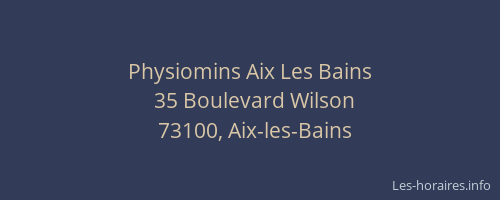 Physiomins Aix Les Bains