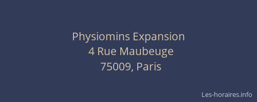 Physiomins Expansion