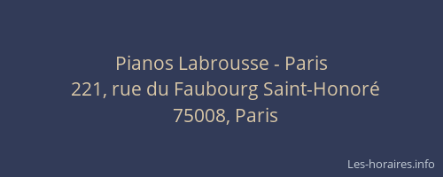 Pianos Labrousse - Paris
