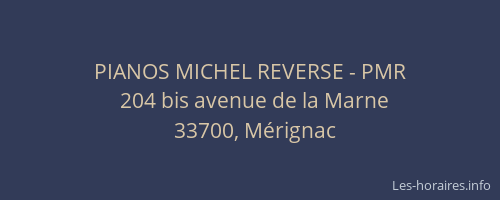PIANOS MICHEL REVERSE - PMR