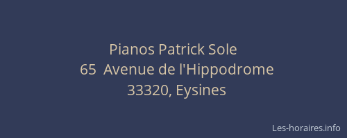 Pianos Patrick Sole