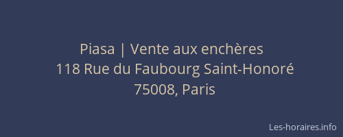 Piasa | Vente aux enchères