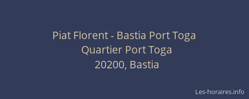 Piat Florent - Bastia Port Toga